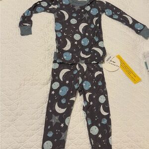 Little Sleepies Blue and Gray Kids Moon Pajamas
